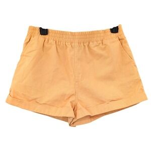 Forever 21 NWT Elastic Waist Cotton Shorts Peach Orange Casual Summer Pull On M